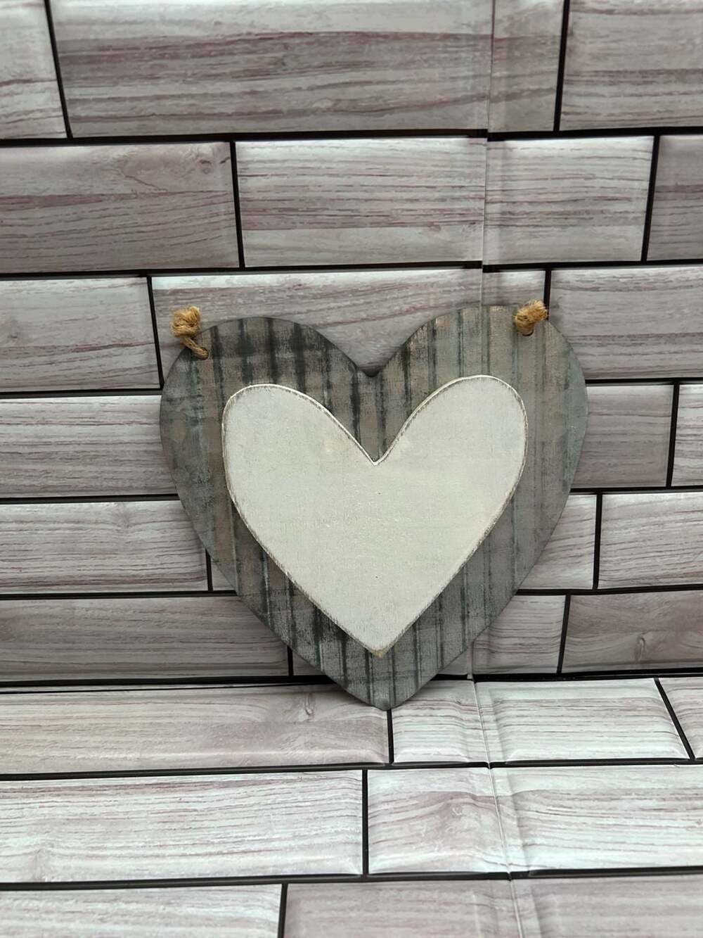 Hobby Lobby Rustic Galvanized Corrugated Metal & Wood Layered Heart Wall Decor